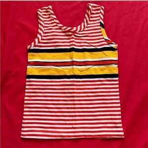 Kids 80s red and white striped tank top size 5